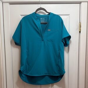 Figs Ocean Blue Montex Scrub Top Large